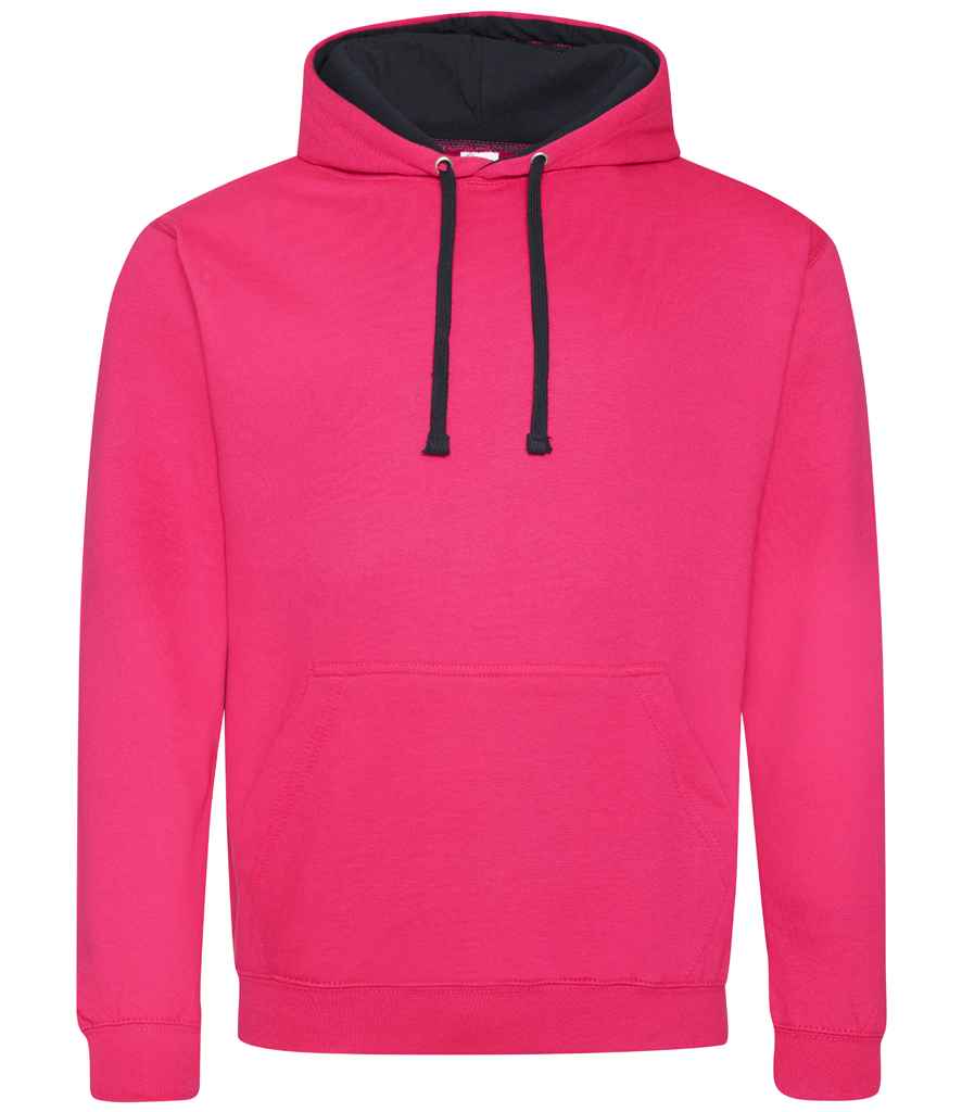Just Hoods AWDis Varsity Hoodie Hot Pink/French Navy