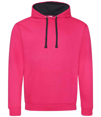 Just Hoods AWDis Varsity Hoodie Hot Pink/French Navy