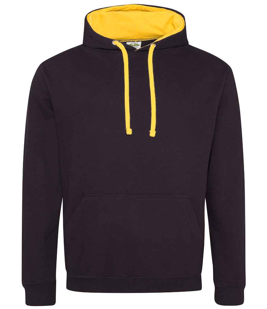 Just Hoods AWDis Varsity Hoodie Jet Black/Gold