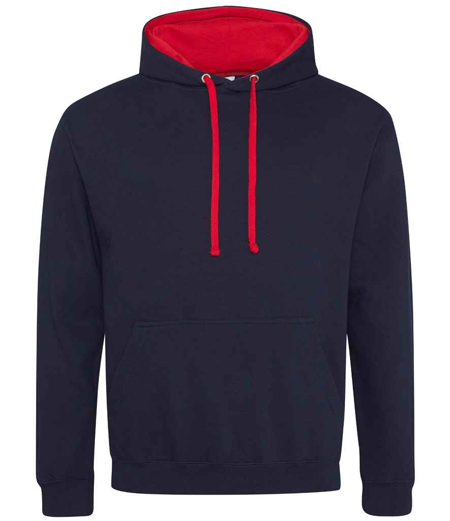 Just Hoods AWDis Varsity Hoodie New French Navy/Fire Red