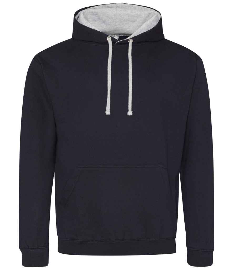 Just Hoods AWDis Varsity Hoodie New French Navy/Heather Grey