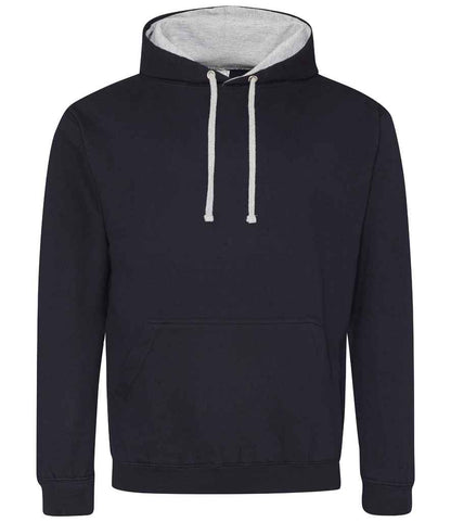 Just Hoods AWDis Varsity Hoodie New French Navy/Heather Grey