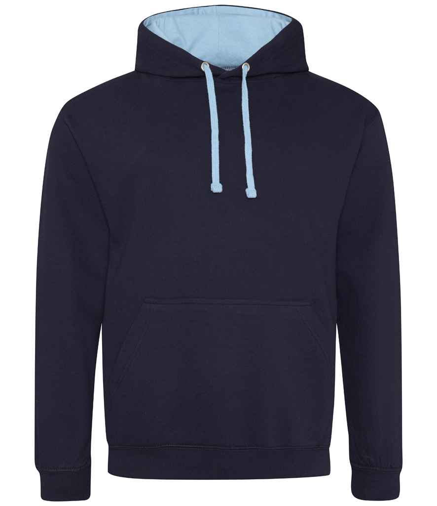 Just Hoods AWDis Varsity Hoodie New French Navy/Sky Blue