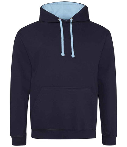 Just Hoods AWDis Varsity Hoodie New French Navy/Sky Blue