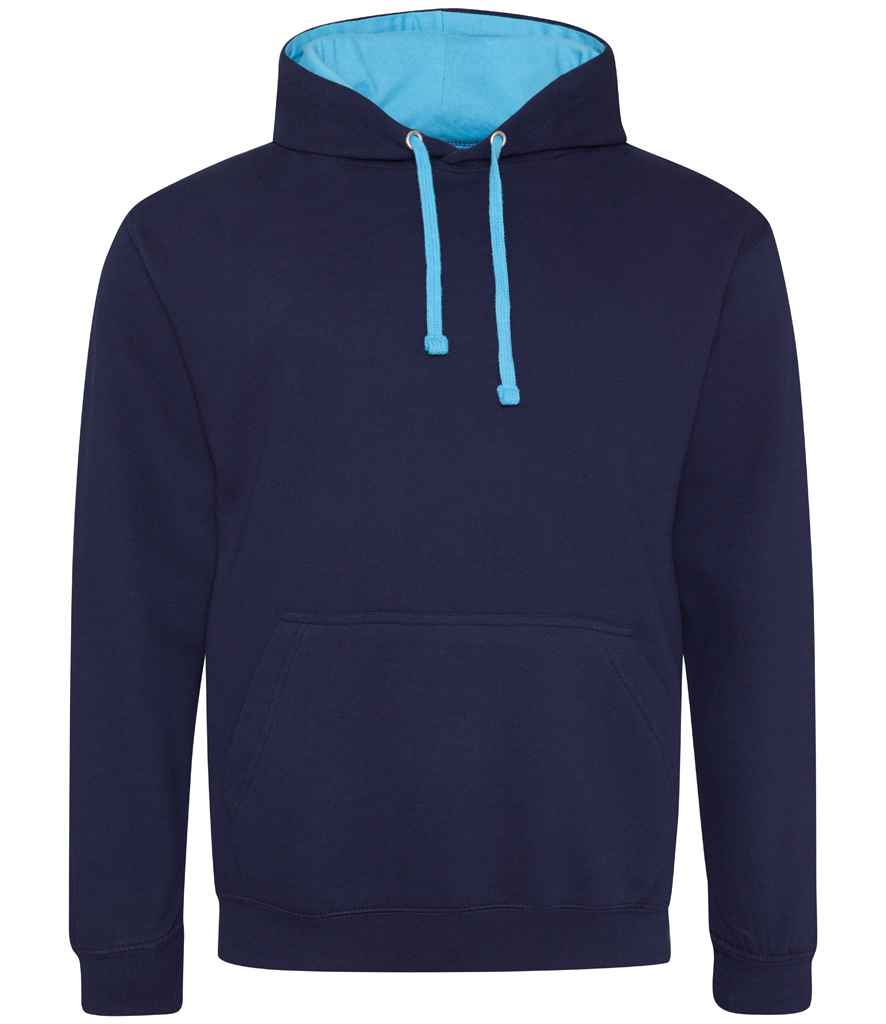 Just Hoods AWDis Varsity Hoodie Oxford Navy/Hawaiian Blue