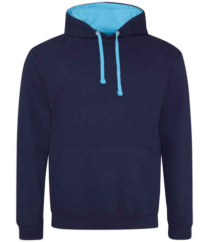 Just Hoods AWDis Varsity Hoodie Oxford Navy/Hawaiian Blue