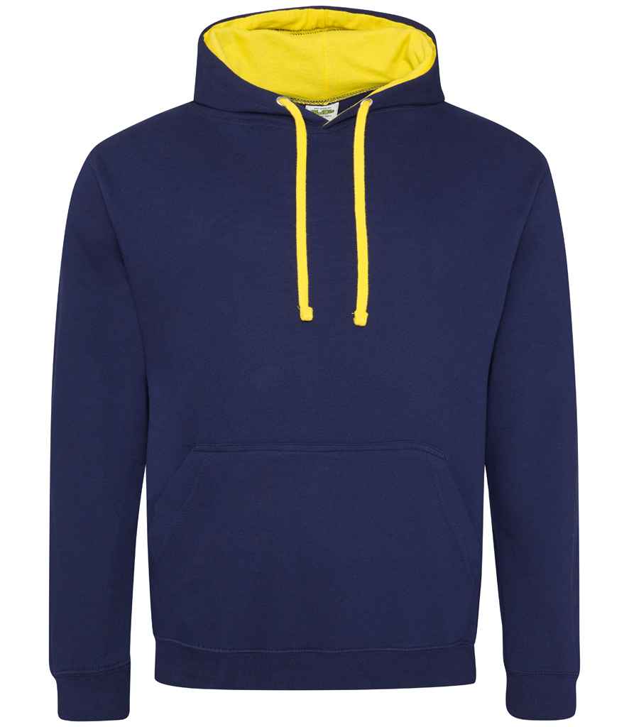 Just Hoods AWDis Varsity Hoodie Oxford Navy/Sun Yellow