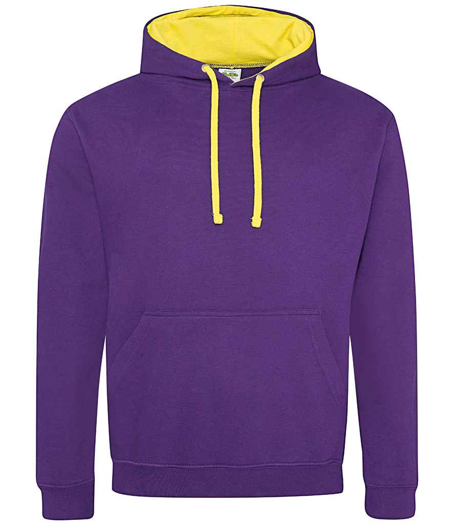 Just Hoods AWDis Varsity Hoodie Purple/Sun Yellow