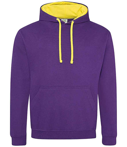 Just Hoods AWDis Varsity Hoodie Purple/Sun Yellow