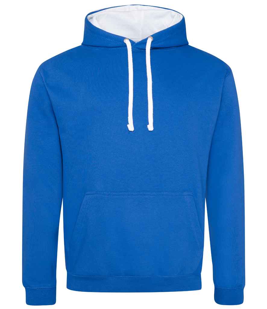 Just Hoods AWDis Varsity Hoodie Royal Blue/Arctic White