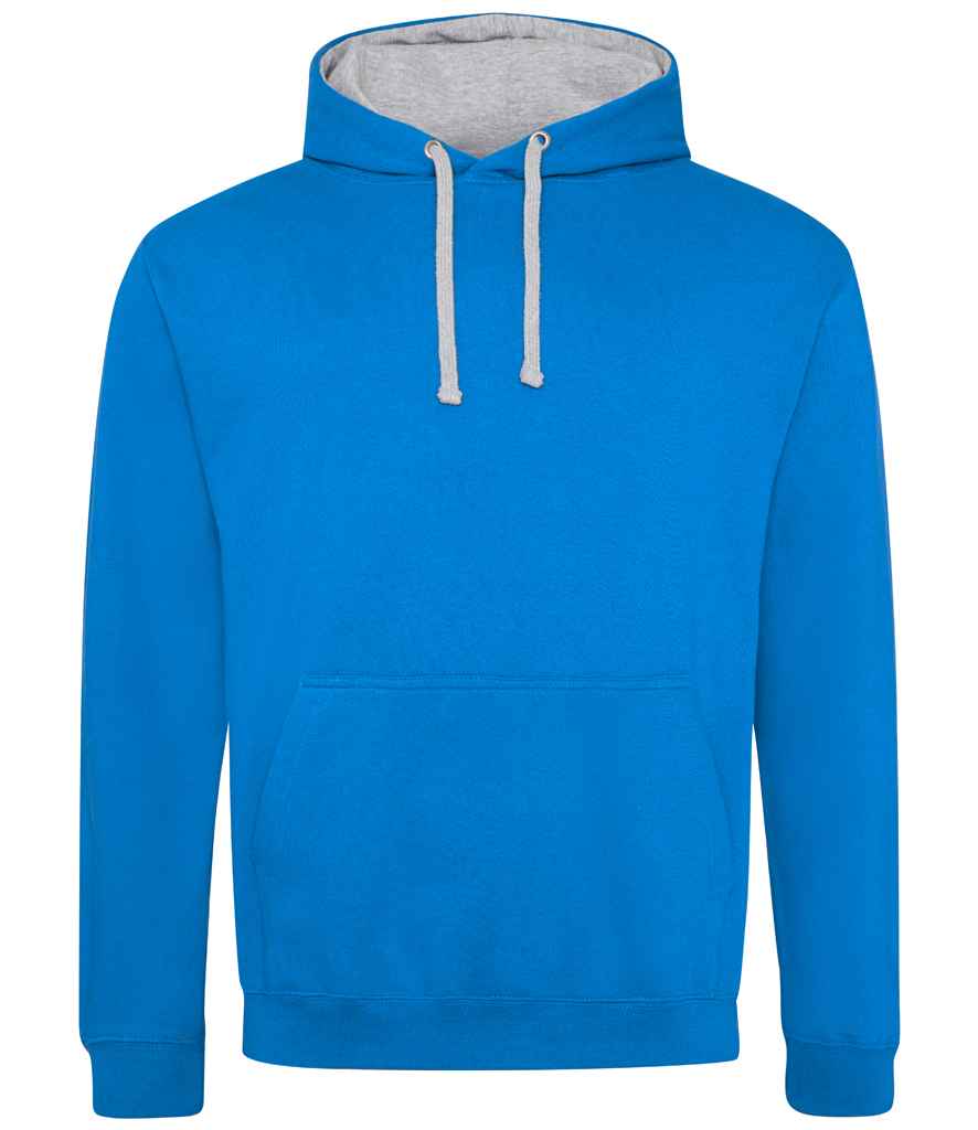 Just Hoods AWDis Varsity Hoodie Sapphire Blue/Heather Grey