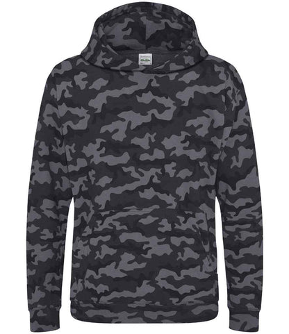 Just Hoods AWDis Kids Camo Hoodie Black Camo