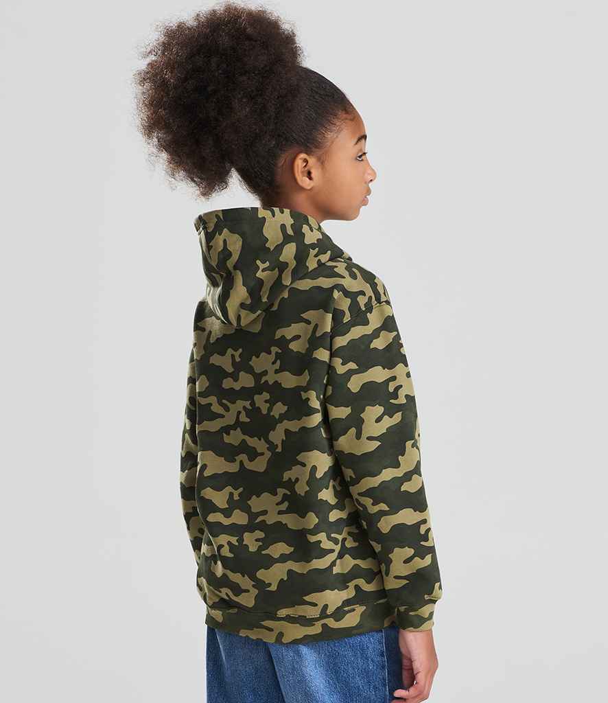 Just Hoods AWDis Kids Camo Hoodie Green Camo