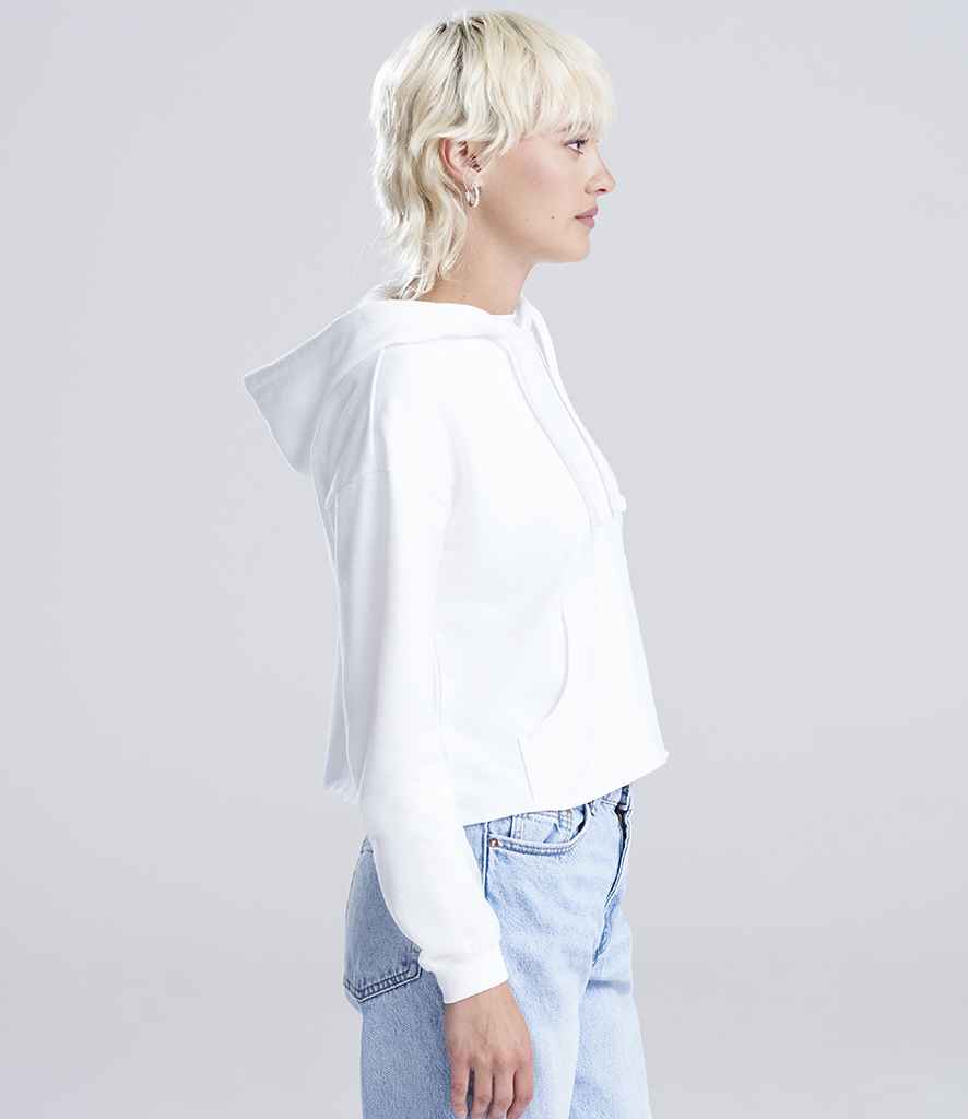 Just Hoods AWDis Ladies Cropped Hoodie Arctic White