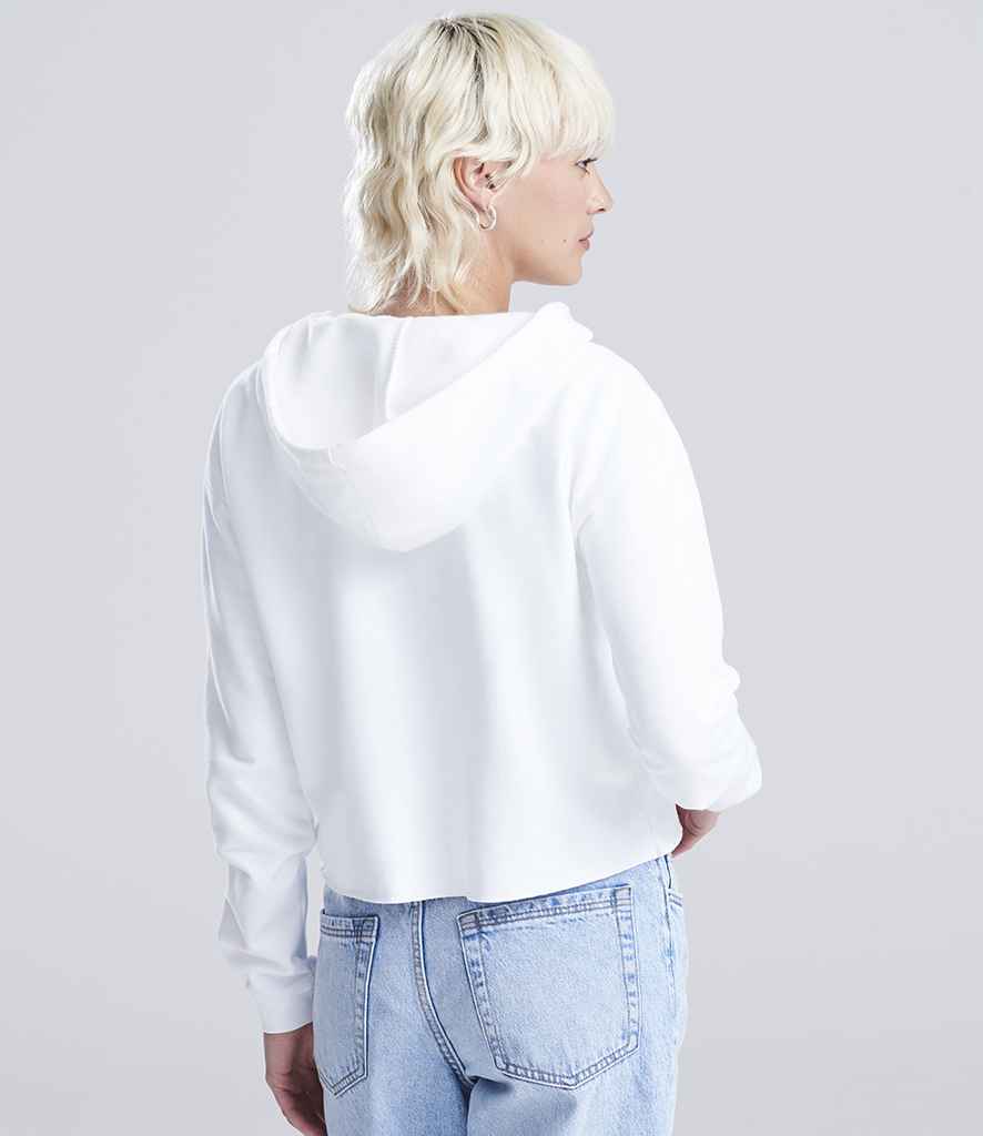 Just Hoods AWDis Ladies Cropped Hoodie Arctic White