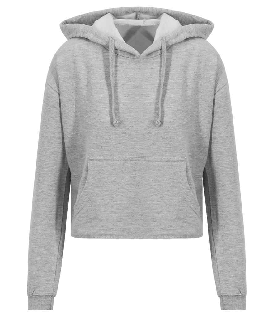 Just Hoods AWDis Ladies Cropped Hoodie Heather Grey