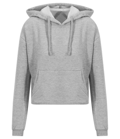 Just Hoods AWDis Ladies Cropped Hoodie Heather Grey