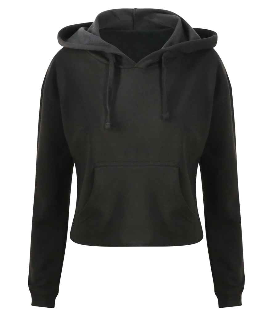 Just Hoods AWDis Ladies Cropped Hoodie Jet Black