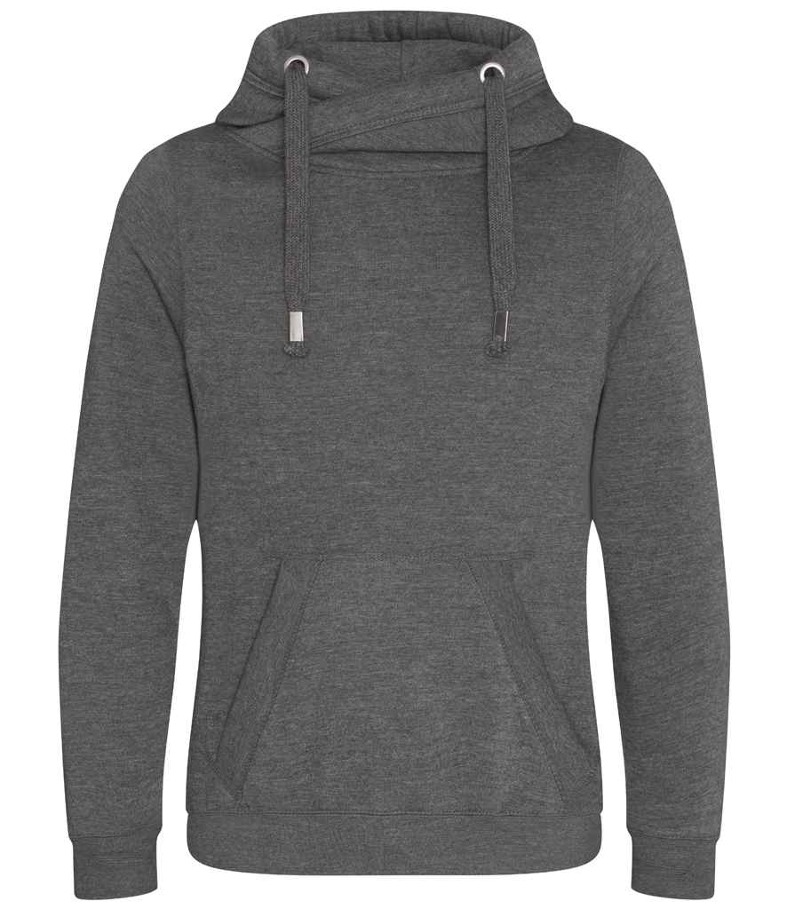 Just Hoods AWDis Cross Neck Hoodie Charcoal