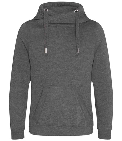 Just Hoods AWDis Cross Neck Hoodie Charcoal
