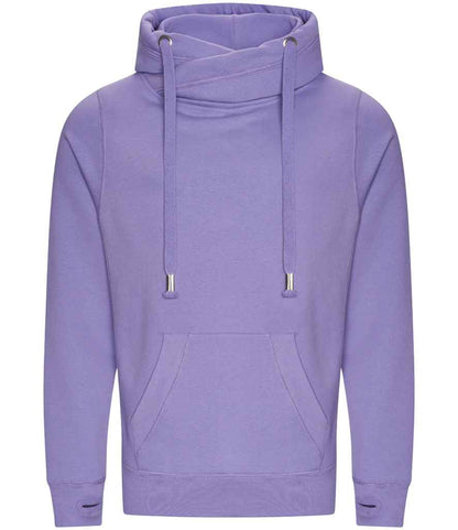 Just Hoods AWDis Cross Neck Hoodie Digital Lavender
