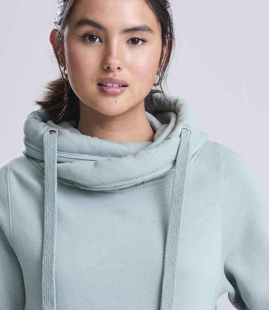 Just Hoods AWDis Cross Neck Hoodie Dusty Green