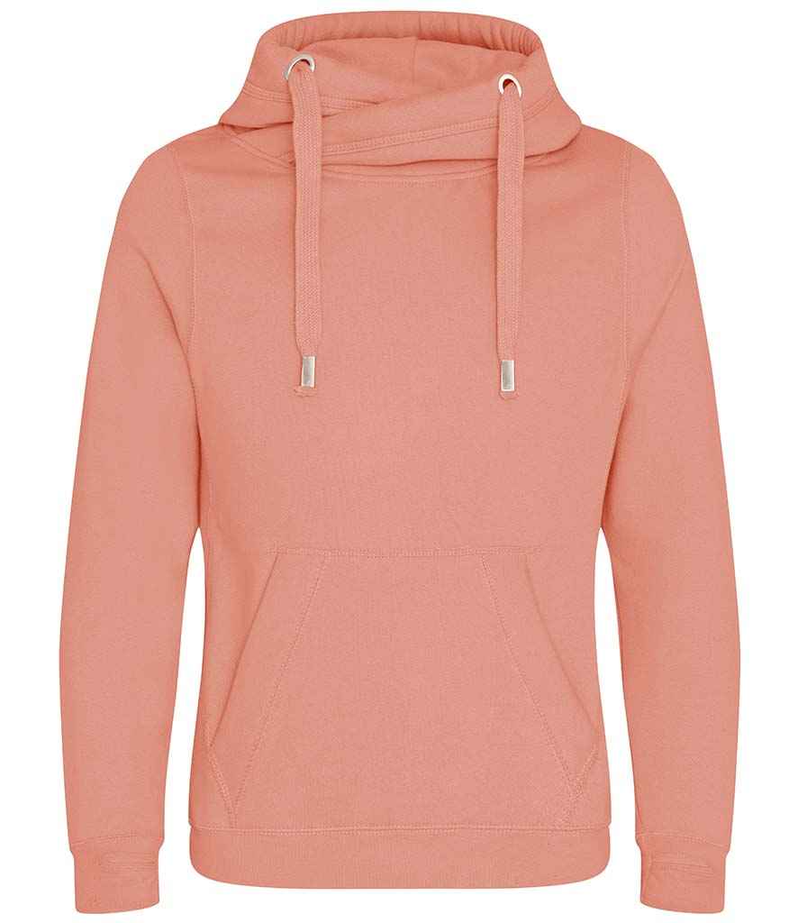 Just Hoods AWDis Cross Neck Hoodie Dusty Pink