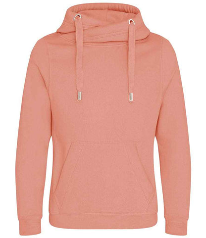 Just Hoods AWDis Cross Neck Hoodie Dusty Pink