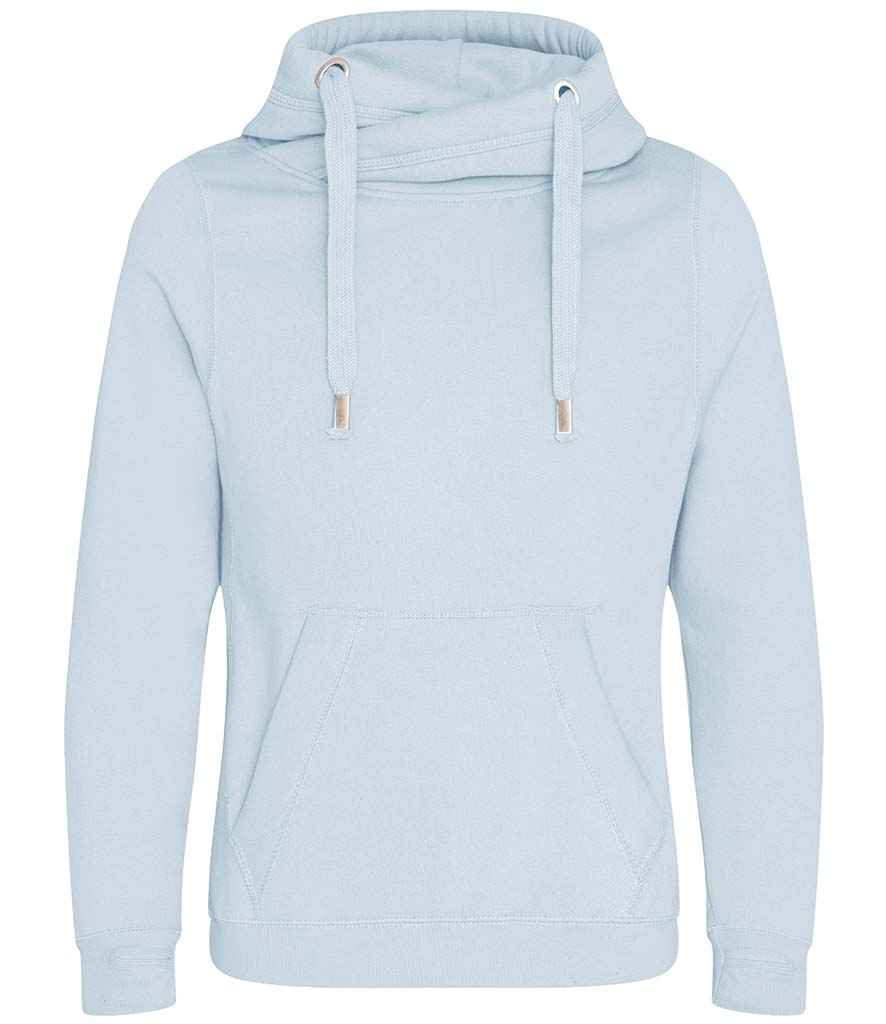 AWDis Cross Neck Hoodie in Sky Blue
