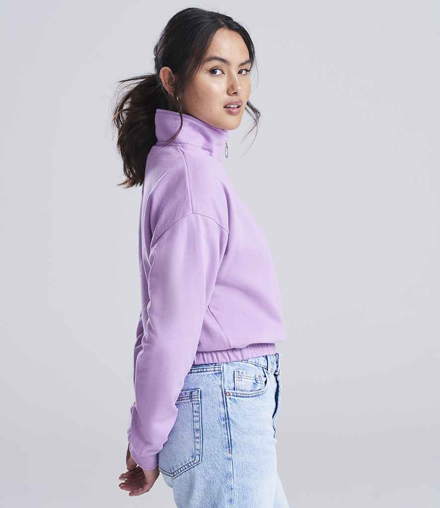 Just Hoods AWDis Ladies Cropped 1/4 Zip Sweatshirt Lavender