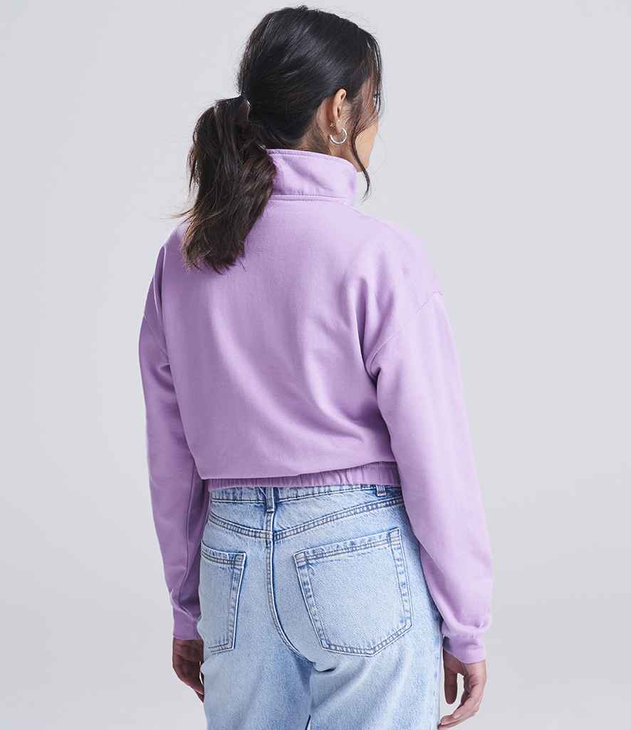Just Hoods AWDis Ladies Cropped 1/4 Zip Sweatshirt Lavender