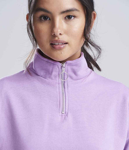 AWDis Ladies Cropped 1/4 Zip Sweatshirt - model image