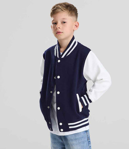Just Hoods AWDis Kids Varsity Jacket