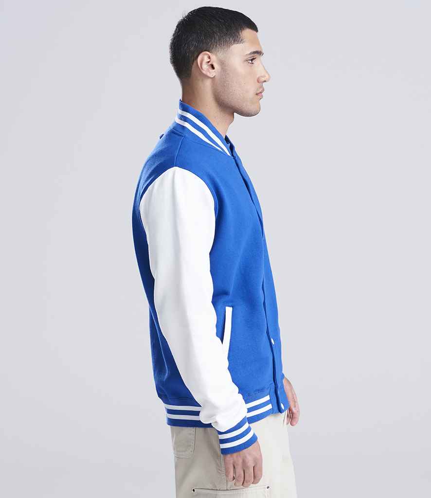 Just Hoods AWDis Varsity Jacket Royal Blue/White