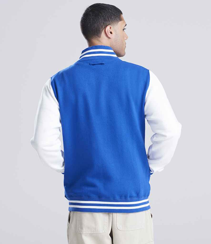Just Hoods AWDis Varsity Jacket Royal Blue/White