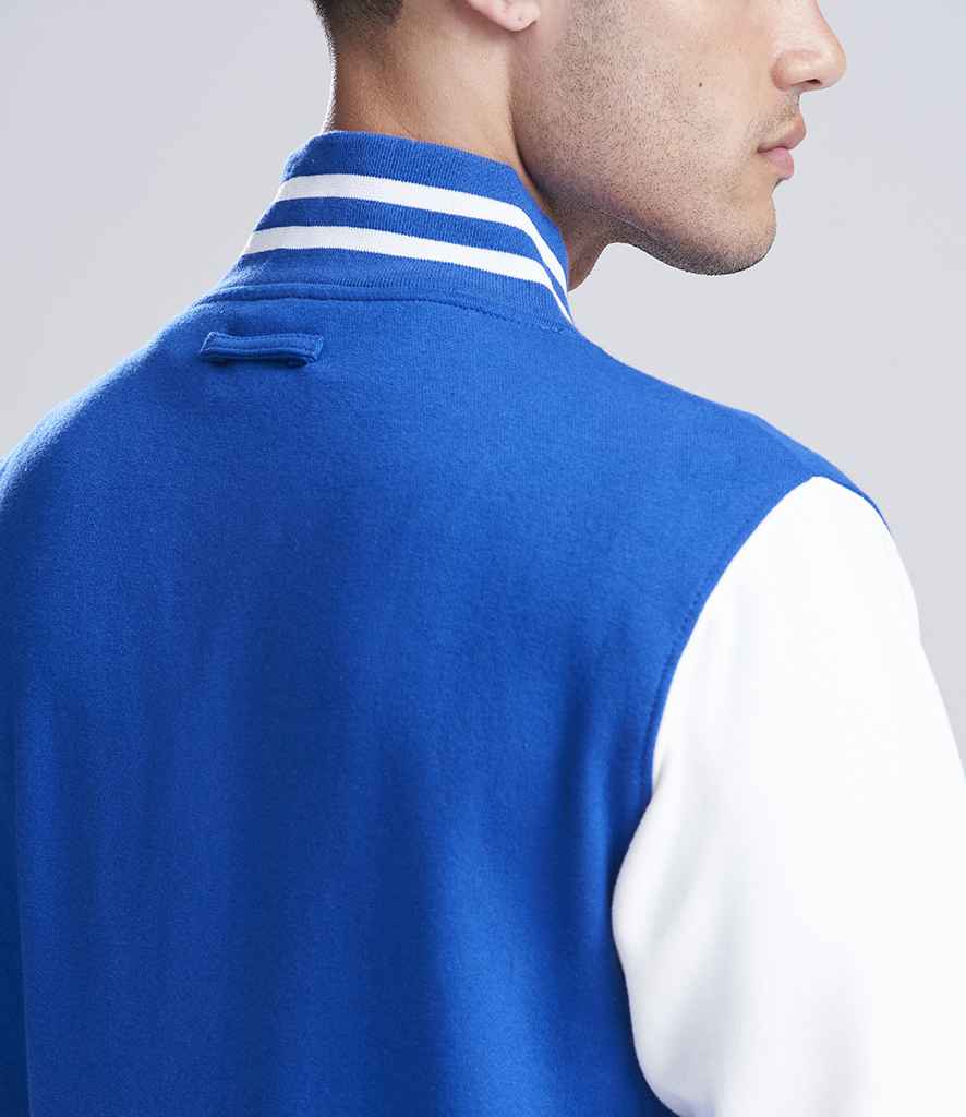 Just Hoods AWDis Varsity Jacket Royal Blue/White