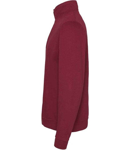Just Hoods AWDis Sophomore Zip Neck Sweatshirt Burgundy