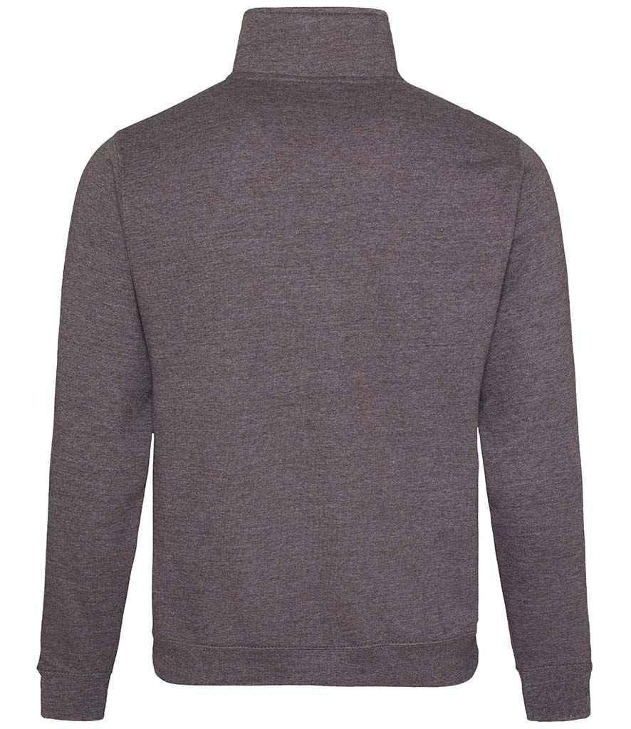 Just Hoods AWDis Sophomore Zip Neck Sweatshirt Charcoal