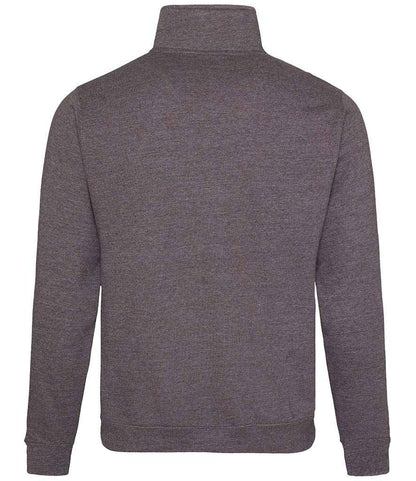 Just Hoods AWDis Sophomore Zip Neck Sweatshirt Charcoal