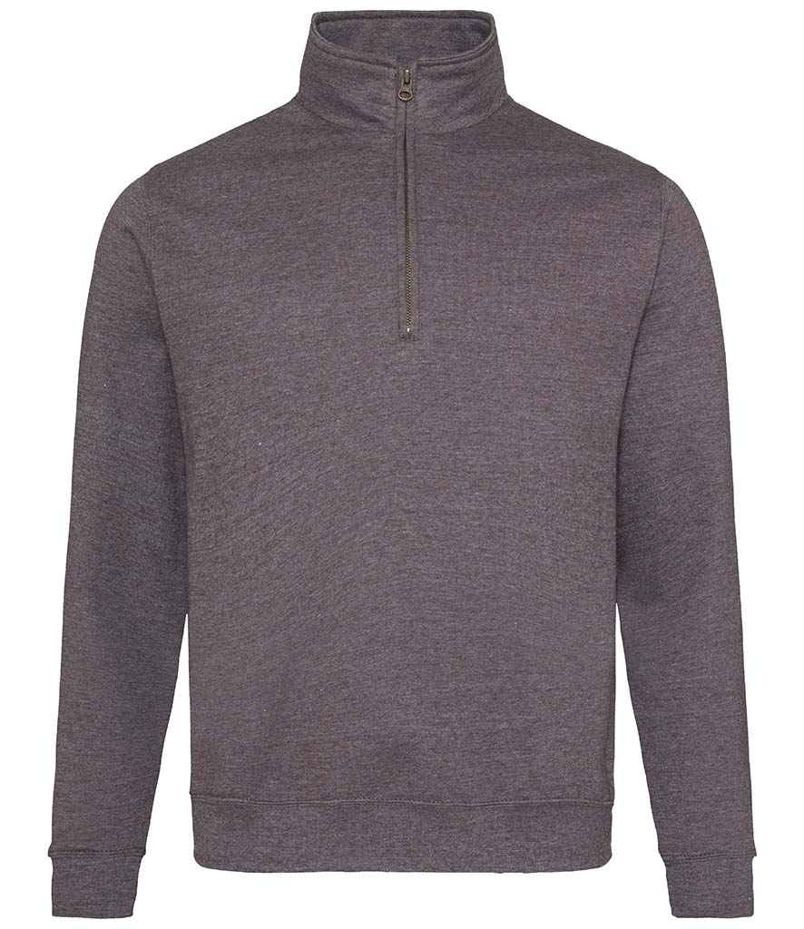 Just Hoods AWDis Sophomore Zip Neck Sweatshirt Charcoal