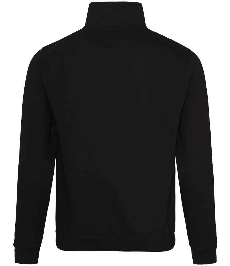 Just Hoods AWDis Sophomore Zip Neck Sweatshirt Deep Black