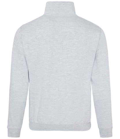 Just Hoods AWDis Sophomore Zip Neck Sweatshirt Heather Grey