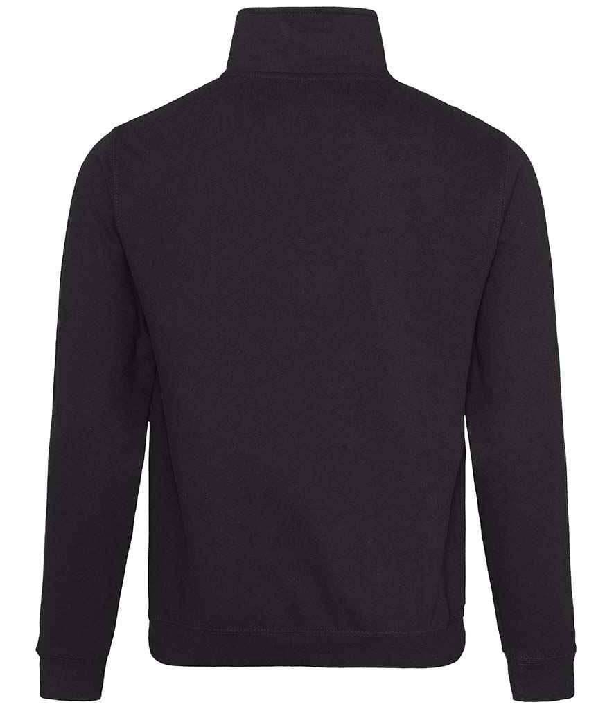 Just Hoods AWDis Sophomore Zip Neck Sweatshirt Jet Black