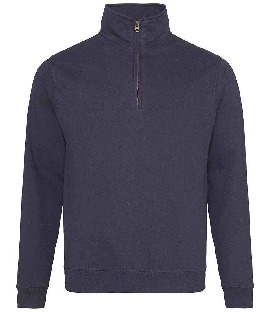 AWDis Sophomore Zip Neck Sweatshirt in New French Navy