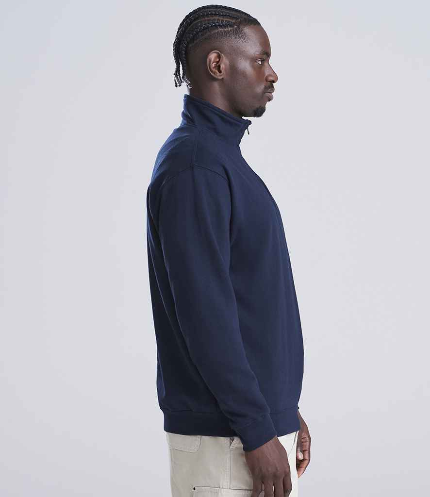 Just Hoods AWDis Sophomore Zip Neck Sweatshirt New French Navy