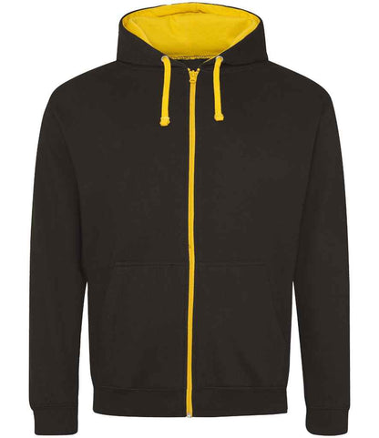 Just Hoods AWDis Varsity Zoodie Jet Black/Gold