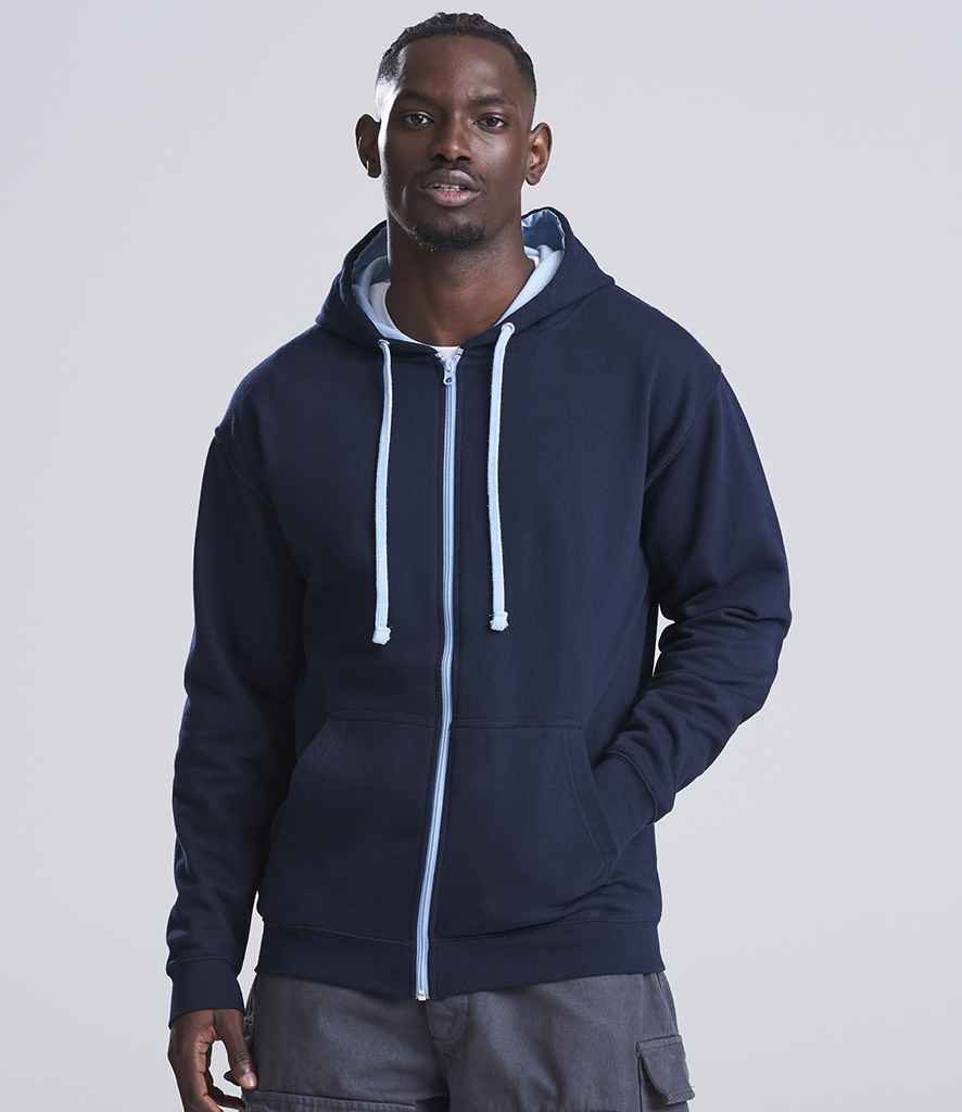 Just Hoods AWDis Varsity Zoodie New French Navy/Sky Blue