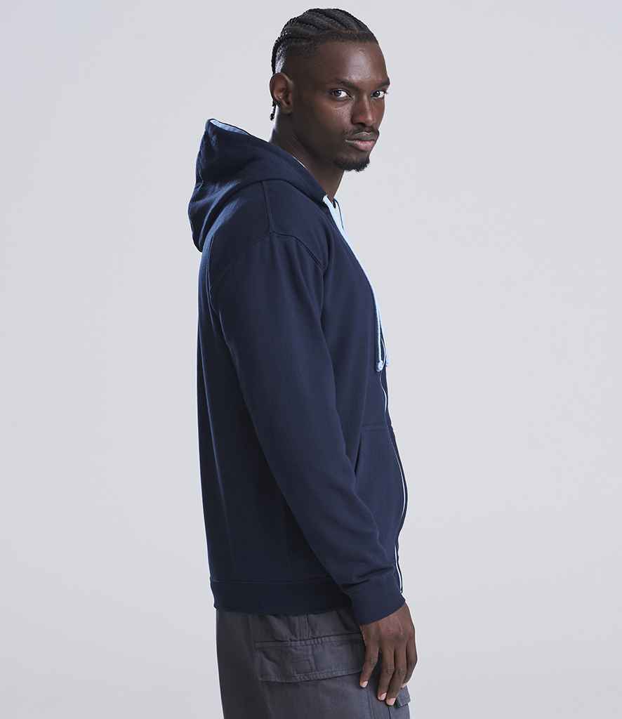 Just Hoods AWDis Varsity Zoodie New French Navy/Sky Blue