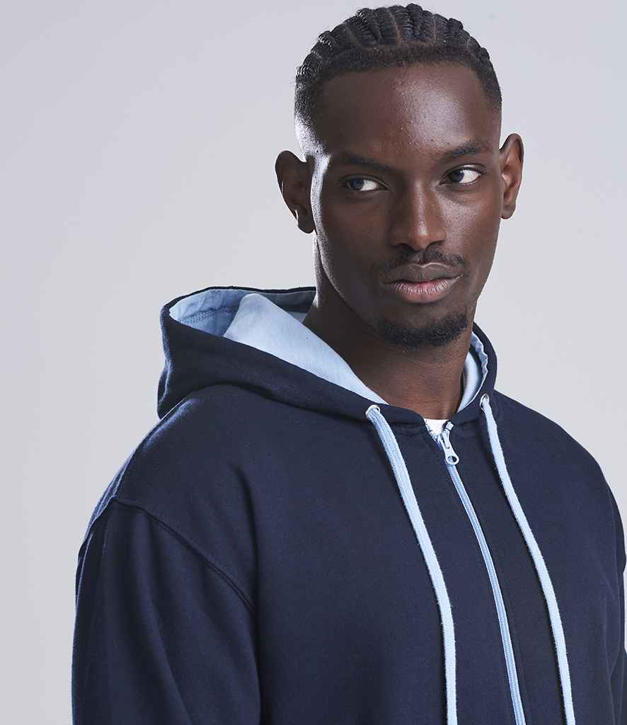 Just Hoods AWDis Varsity Zoodie New French Navy/Sky Blue