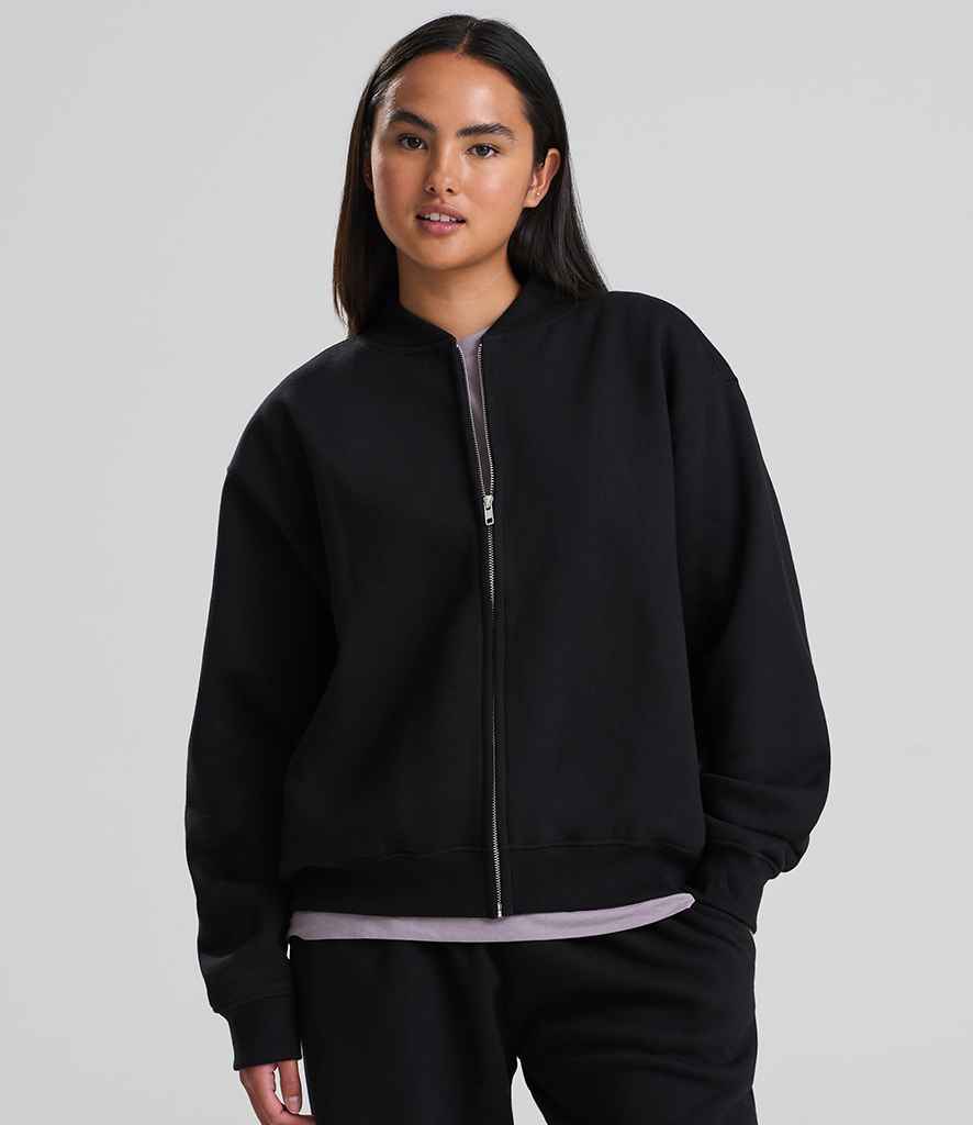Just Hoods AWDis Signature Heavyweight Bomber Sweat Jacket Deep Black